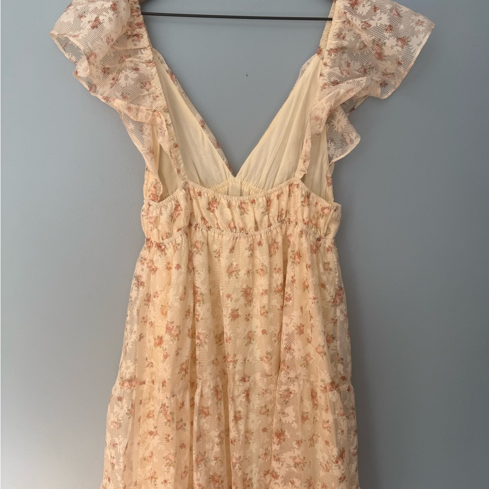 Altar'd State Romantic Ruffled Cream Floral Maxi - Picture 6 of 10